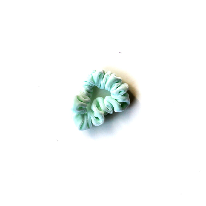 Creme de Mint Velvet Scrunchie (custom dyed)